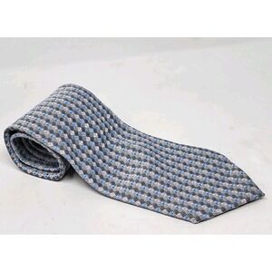 Ermenegildo Zegna 100% Silk Tie Gray with Multicolor Diamond Pattern4 Inch Width